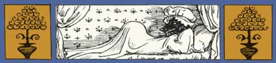 Ilustratie de Walter Crane (din volumul "Household of Brother Grimm", ediţia din 1886) Desen cu un lup satul